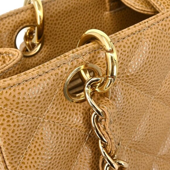 Chanel Beige Calfskin Petite Shopping Tote PST Chain Handbag 185152 - Picture 8 of 11